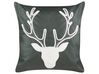 Set of 2 Velvet Cushions Reindeer Motif 45 x 45 cm Green BICOCCA_882651