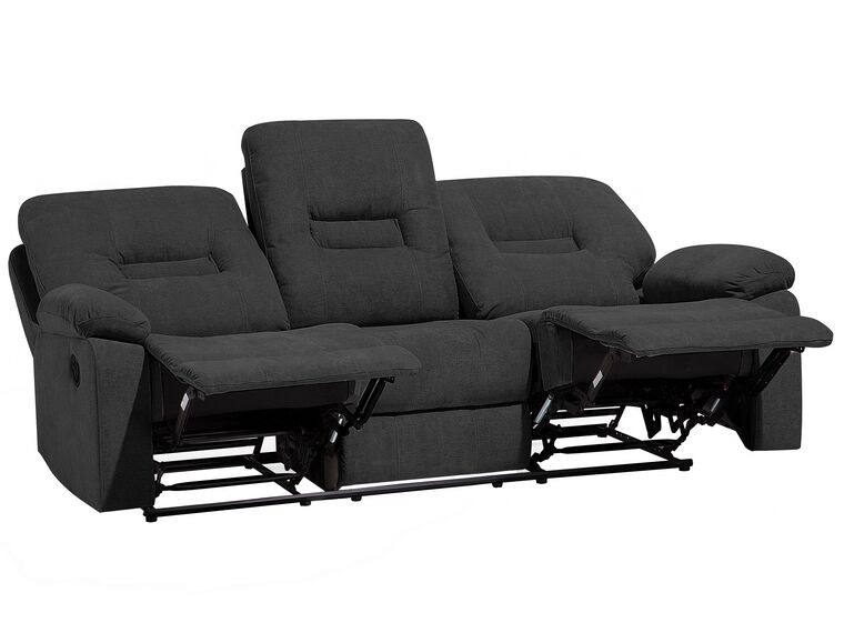 3-Sitzer Sofa Polsterbezug dunkelgrau verstellbar BERGEN_710730