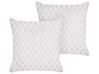 Set of 2 Faux Fur Cushions 43 x 43 cm White PURSLANE_856321