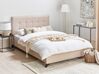 Fabric EU Double Size Bed Beige AMBASSADOR_871068