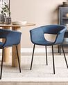 Sada 2 čalouněných jídelních židlí tmavě modré ELMA_884624