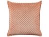 Welurowa poduszka dekoracyjna wzór w romby 45 x 45 cm różowa RHODOCOMA_838480