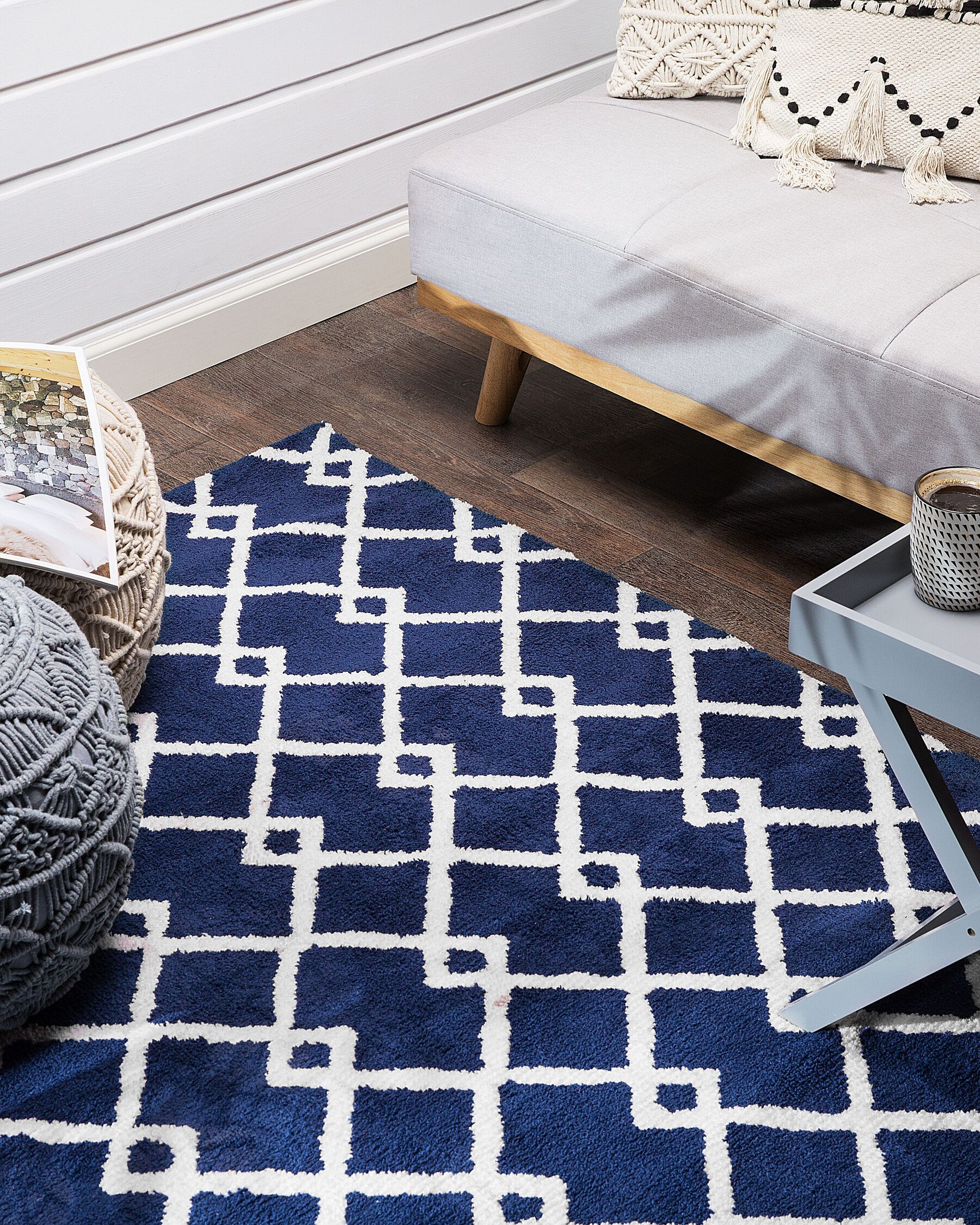 Area Rug 160 x 230 cm Blue SERRES Beliani.co.uk