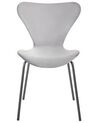 Set of 2 Velvet Dining Chairs Light Grey and Black BOONVILLE_862155