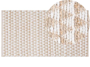 Teppich Baumwolle beige 80 x 150 cm Kurzflor TUNCELI