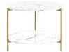 Konferenční stolek s policí s mramorovým efektem bílý/zlatý REVA_832841