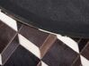 Dywan patchwork okrągły skórzany ⌀ 140 cm brązowy ALPKOY_742800