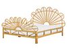 Łóżko paw rattanowe 160 x 200 cm jasne drewno FLORENTINE_868924