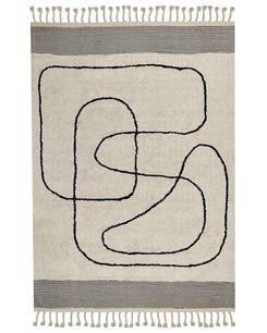 Matto puuvilla beige/musta 160 x 230 cm DOKUZ