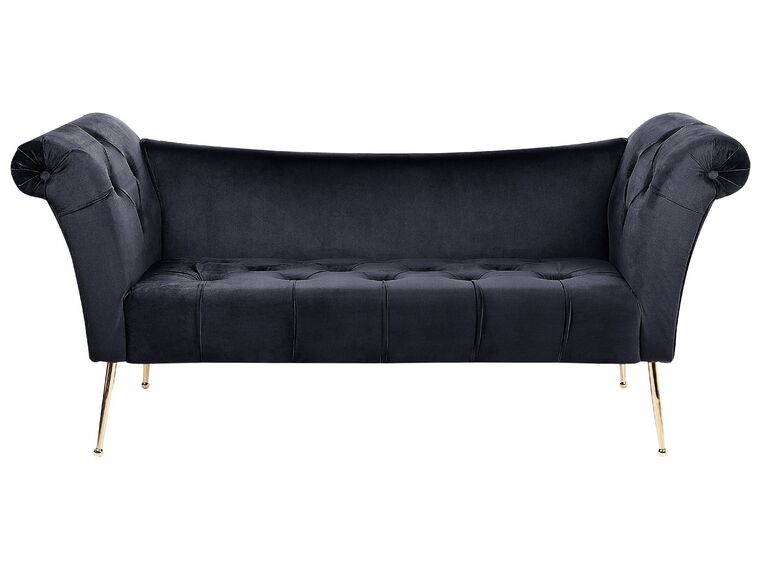 Velvet Chaise Lounge Black NANTILLY Beliani.co.uk