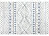 Teppich cremeweiss / blau 160 x 230 cm geometrisches Muster Kurzflor MARGAND_883803