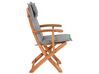 Zestaw ogrodowy drewniany stół i 8 krzeseł z poduszkami szarymi MAUI_755792