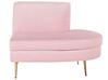 4-istuttava sohva sametti kaareva vaaleanpunainen MOSS_810385