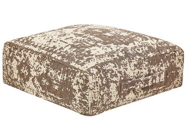 Cotton Floor Cushion 50 x 50 x 20 cm Beige and Brown SHASA