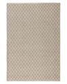 Teppich beige 140 x 200 cm kariertes Muster Kurzflor AKBEZ_808808