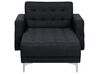 Fabric Chaise Lounge Graphite Grey ABERDEEN_715270