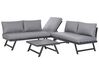 Lounge Set Aluminium schwarz 5-Sitzer modular Auflagen dunkelgrau COCCORINO_853531