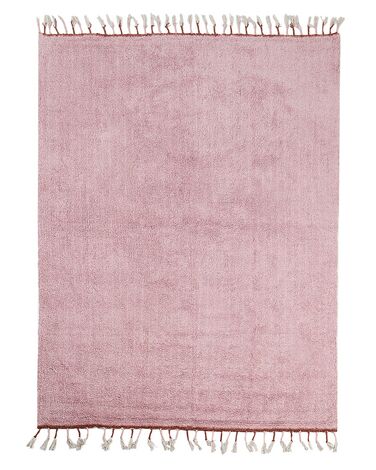 Tæppe 140x200 cm lyserød bomuld CAPARLI