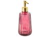 Rózsaszín üveg fürdőszobai kiegészítő négydarabos szettben CARDENA_825307