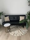 3-seters sofa med sovefunksjon kunstskinn svart liten DERBY_831797