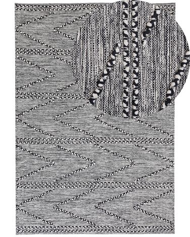 Teppich schwarz/weiß 160 x 230 cm Kurzflor TERMAL