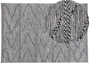 Teppich Baumwolle schwarz / weiss 160 x 230 cm Kurzflor TERMAL