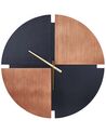 Reloj de pared en madera clara y negro ø 60 cm ARAMON_892137