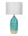 Lampada da tavolo ceramica turchese e bianco 58 cm ATABA_822407