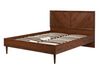 EU Double Size Bed with LED Dark Wood MIALET_748084