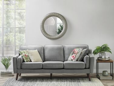 3 Seater Velvet Sofa Light Grey LOKKA