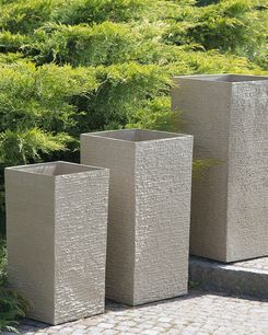 Kukkaruukku kiviseos beige 35 x 35 x 70 cm GAZA Kukkaruukku kiviseos beige 35 x 35 x 70 cm GAZA