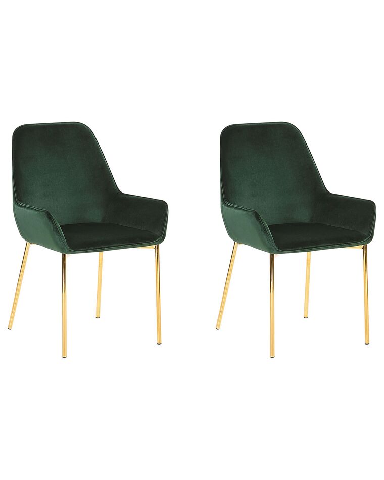 Set of 2 Velvet Dining Chairs Green LOVERNA_767752