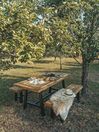 Set de jardin table et bancs en bois avec pieds noirs SCANIA_811107