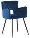 Conjunto de 2 sillas de comedor de terciopelo azul marino SANILAC_847087