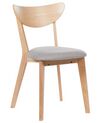 Zestaw 2 drewnianych krzeseł do jadalni jasne drewno z szarym ERIE_869138