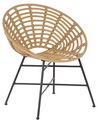 Conjunto de 2 sillas de jardín de ratán beige/natural/negro ACERRA_803266