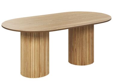 Ovalt spisebord lyst træ 180 x 100 cm SHERIDAN