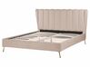 Velvet EU King Size Bed with USB Port Taupe MIRIBEL_870579
