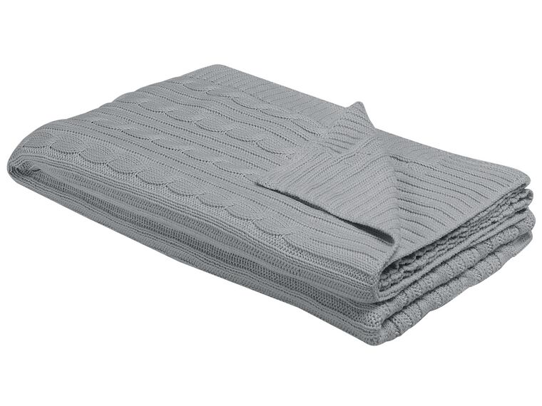 Cotton Blanket 110 x 180 cm Light Grey ANAMUR_753171