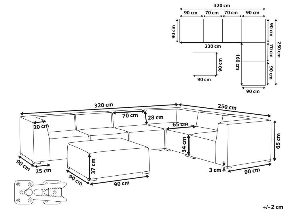 Conjunto de jardín tapizado beige AREZZO | Beliani.es