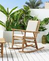 Bamboo Rocking Chair Light Wood and Off-White FRIGOLE_839555