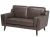 2 Seater Sofa Faux Leather Brown LOKKA_697841