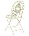 Set of 2 Metal Garden Folding Chairs Light Green BIVIO_806658