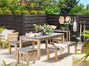 8 Seater Concrete Garden Dining Set 2 Benches and 2 Stools Grey OSTUNI_804611