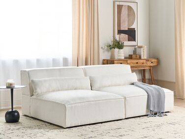 2 Seater Modular Boucle Armless Sofa White HELLNAR