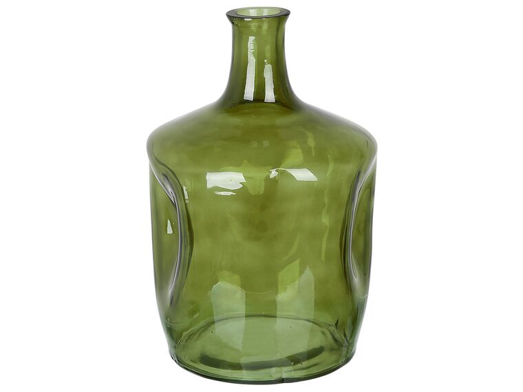Blumenvase Glas olivgrün 35 cm KERALA_830545