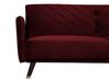 Velvet Fabric Sofa Bed Red SENJA_707357
