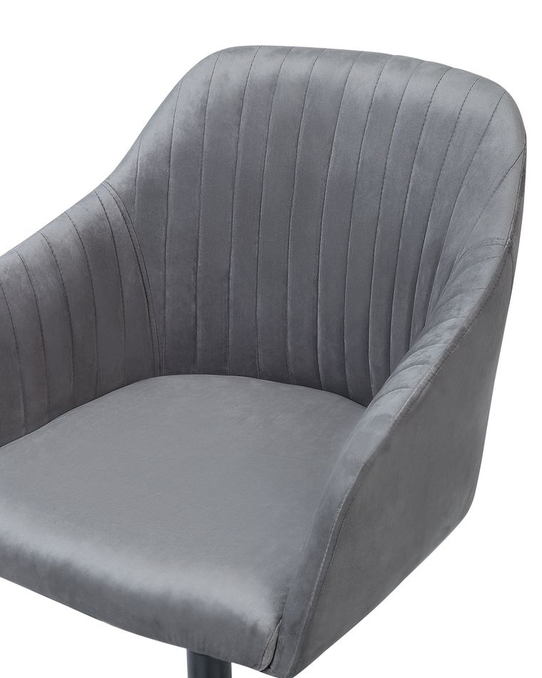 Velvet Desk Chair Grey VENICE Beliani.co.uk