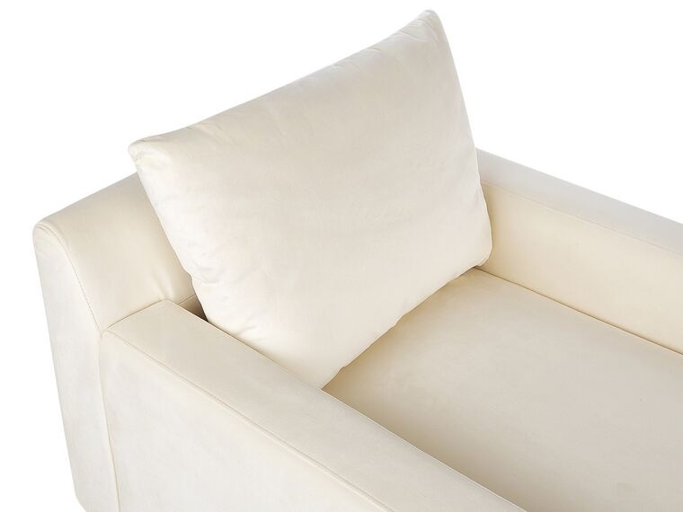 Velvet Chaise Lounge Beige GUERET Beliani.co.uk