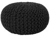 Cotton Knitted Pouffe 40 x 25 cm Black CONRAD_712062